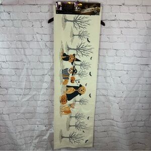 NWT FAO Schwarz halloween lighted Table Runner 14x48 dog in costume